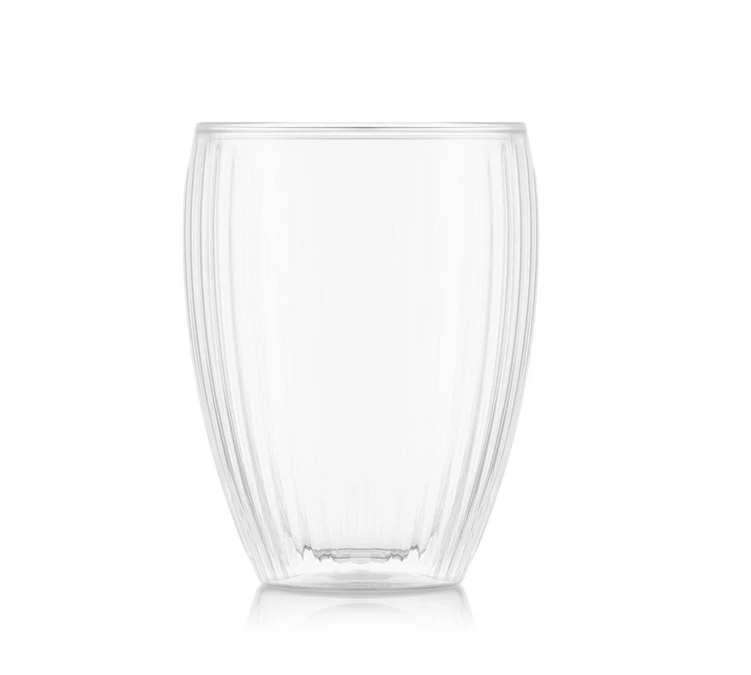 Set 2 Verres BODUM - PAVINA Double Paroi, Striés, 32 Cl, Transparent 1 Set 2 Verres BODUM - PAVINA Double Paroi, Striés, 32 Cl, Transparent