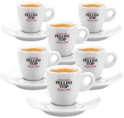 6 Tasses Et Sous Tasses à Café En Porcelaine - 6 Cl - PELLINI TOP