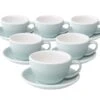 6 Tasses Café Latte Et Sous-tasses Egg 30cl River Blue - Loveramics