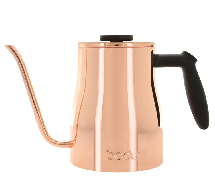 Bouilloire Traditionnelle Gooseneck - Inox Cuivré à Long Bec - 1L - BODUM 1 Bouilloire Traditionnelle Gooseneck - Inox Cuivré à Long Bec - 1L - BODUM