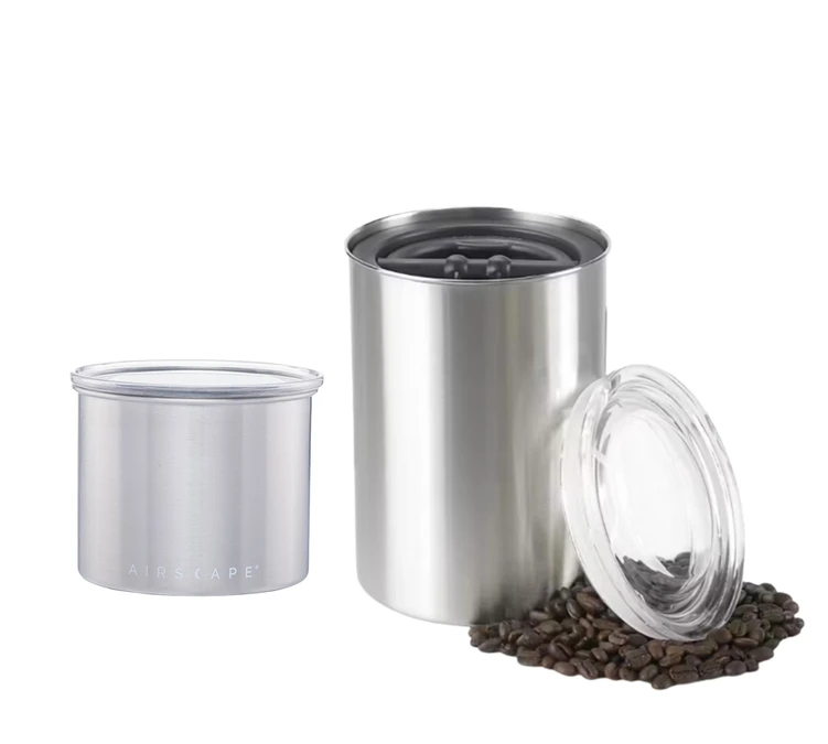 Lot 2 Boîtes Conservatrices Inox Argent Avec Vide D'air 500g Et 250g - Airscape 1 Lot 2 Boîtes Conservatrices Inox Argent Avec Vide D'air 500g Et 250g - Airscape