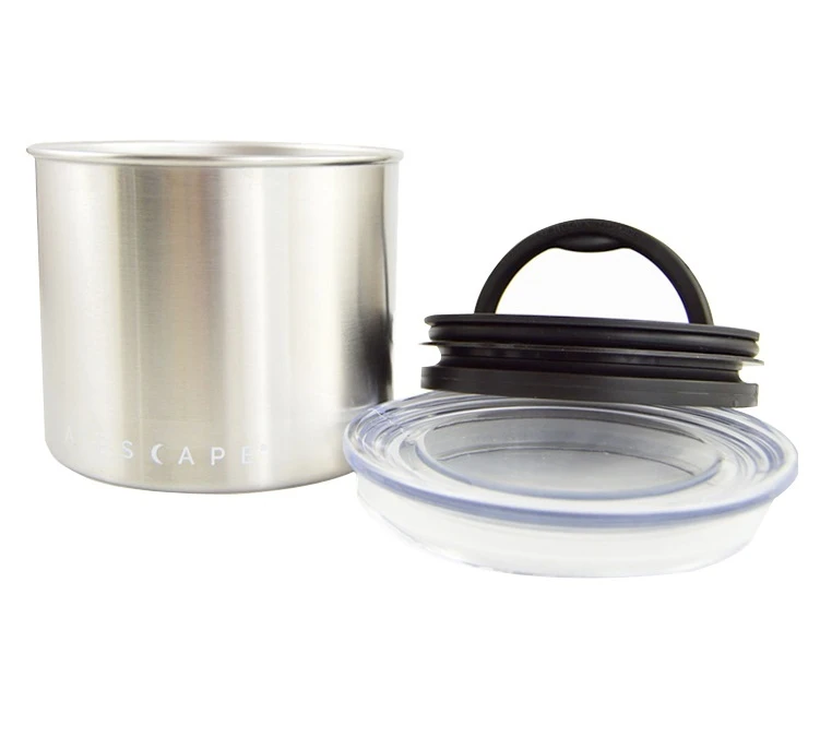 Boîte Conservatrice Inox Argent Avec Vide D'air 250g - Airscape 1 Boîte Conservatrice Inox Argent Avec Vide D'air 250g - Airscape