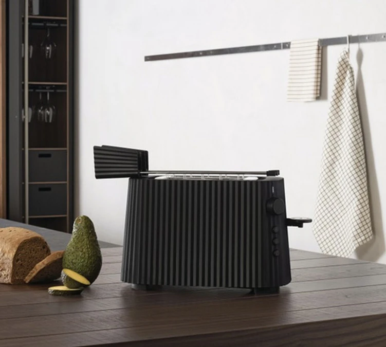 Grille-pain électrique - 2 Fentes - Noir Plissé- Alessi 2 Grille-pain électrique - 2 Fentes - Noir Plissé- Alessi – Image 2