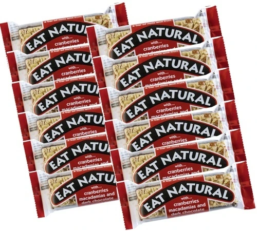 12 Barres Gourmandes Canneberges, Noix De Macadamia Et Chocolat - Eat Natural 1 12 Barres Gourmandes Canneberges, Noix De Macadamia Et Chocolat - Eat Natural
