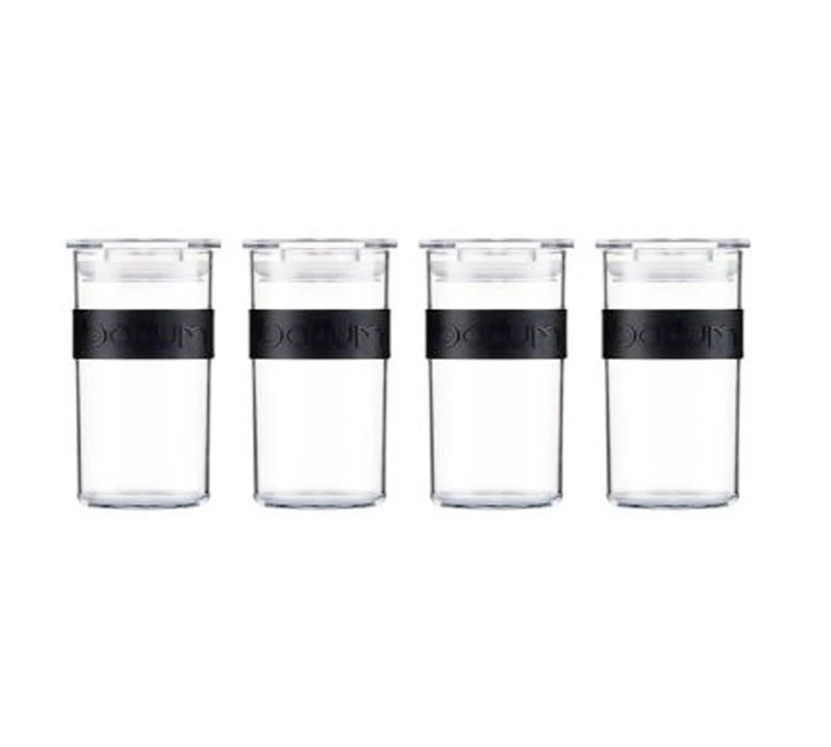 4 Bocaux Noirs - Conservation PC PRESSO - 25 Cl -BODUM 1 4 Bocaux Noirs - Conservation PC PRESSO - 25 Cl -BODUM