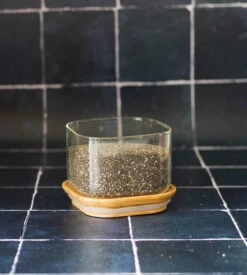 Boîte De Conservation Carrée - PEBBLY - En Verre Et Bambou - 500ml -DeLonghi Magasin boite 500ml pebbly lifestyle