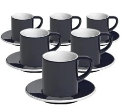 6 Tasses Et Sous-tasses Espresso Bond 8 Cl Denim - Loveramics