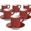 6 Tasses Et Sous-tasses Espresso Bond 8 Cl Rouge - Loveramics