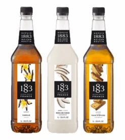 Lot De 3 Sirops 1883 Routin Vanille - Coco - Pain D'Epices - Bouteille Plastique - 3x1L