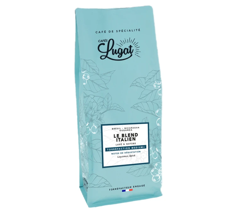1kg Café En Grain Le Blend Italien - CAFES LUGAT 1 1kg Café En Grain Le Blend Italien - CAFES LUGAT