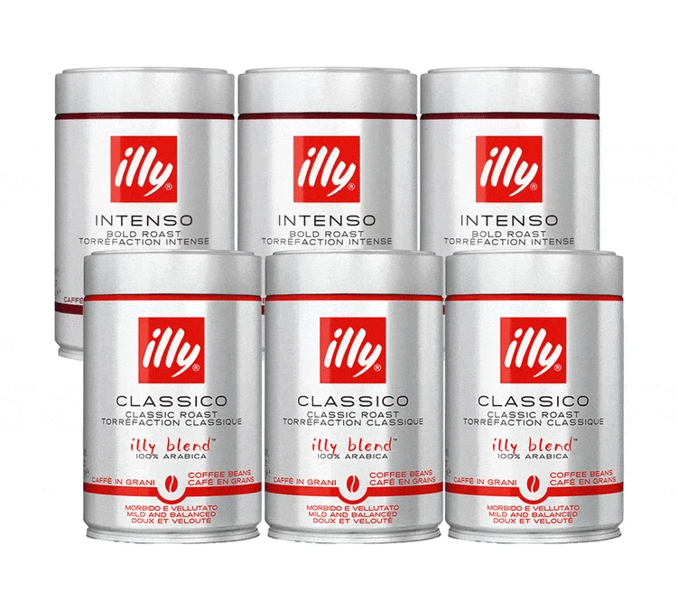 6 X 250g Duo Café En Grain Espresso Et Intenso - ILLY 1 6 X 250g Duo Café En Grain Espresso Et Intenso - ILLY