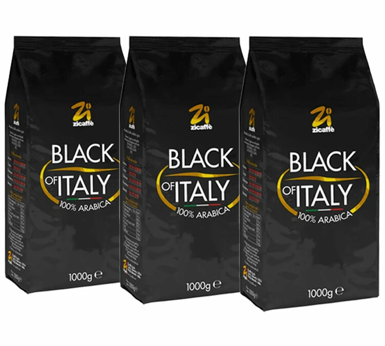 Café En Grains 100% Arabica Black Of Italy Zicaffè 3kg 1 Café En Grains 100% Arabica Black Of Italy Zicaffè 3kg