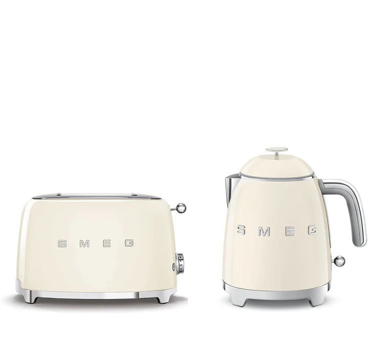 Set Petit-Déjeuner Grille-Pain TSF01CREU Et Bouilloire KLF05CREU Crème - SMEG 1 Set Petit-Déjeuner Grille-Pain TSF01CREU Et Bouilloire KLF05CREU Crème - SMEG
