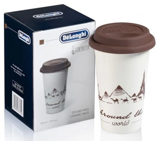 Mugs - DELONGHI - Mug Double Paroi Céramique 30cl -The Globetrotter 2 Mugs - DELONGHI - Mug Double Paroi Céramique 30cl -The Globetrotter – Image 2