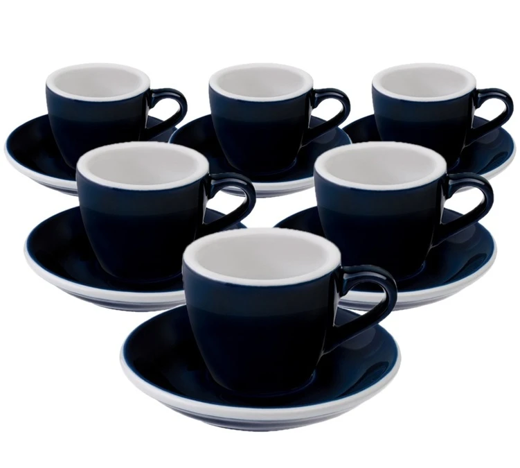 Tasses - LOVERAMICS - Espresso Et Sous-tasses Egg Denim 8cl X6 1 Tasses - LOVERAMICS - Espresso Et Sous-tasses Egg Denim 8cl X6