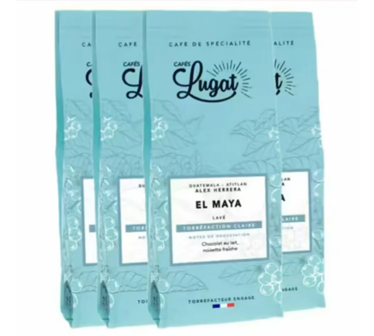 4x250g Café En Grain Guatemala El Maya - CAFES LUGAT 1 4x250g Café En Grain Guatemala El Maya - CAFES LUGAT