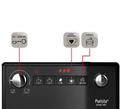 MELITTA Purista® F230-104 Noir Mat Garantie 3 Ans -DeLonghi Magasin expresso broyeur melitta purista noir mat profil