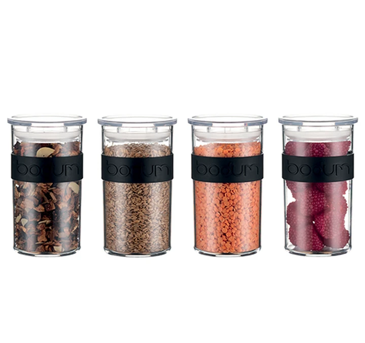 4 Bocaux Noirs - Conservation PC PRESSO - 25 Cl -BODUM 2 4 Bocaux Noirs - Conservation PC PRESSO - 25 Cl -BODUM – Image 2