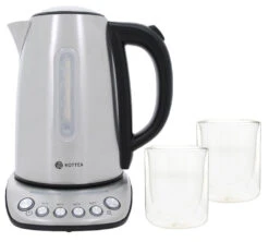 Bouilloire Kottea KT102 Température Réglable Inox 1.7L + 2 Verres Mila 25 Cl