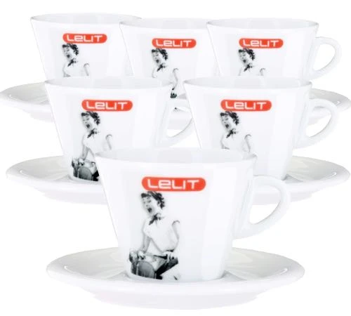 Lot De 6 Tasses + Sous Tasses Cappuccino 19cl - Lelit 1 Lot De 6 Tasses + Sous Tasses Cappuccino 19cl - Lelit