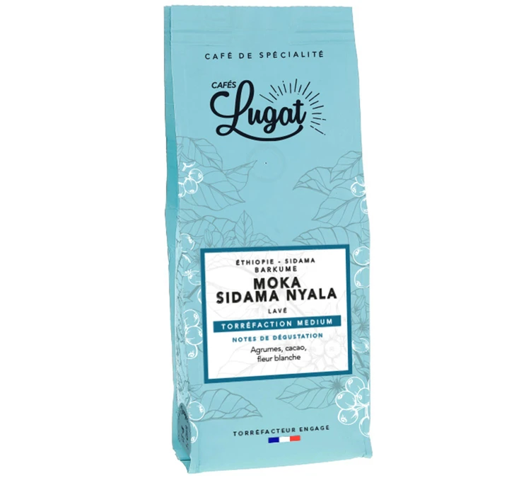 250 G Café En Grain Ethiopie - Moka Sidama Nyala - CAFES LUGAT 1 250 G Café En Grain Ethiopie - Moka Sidama Nyala - CAFES LUGAT