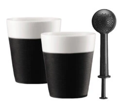 2 Mugs Bistro En Porcelaine 30cl + Boule à Thé - BODUM