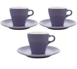 3 Tasses Et Sous Tasses Espresso 9cl Violet - ORIGAMI