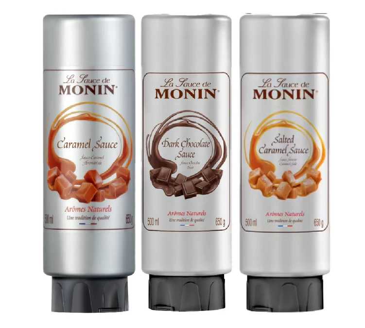 Lot De 3 Toppings 500 Ml - Caramel, Chocolat Noir, Caramel Salé - MONIN 1 Lot De 3 Toppings 500 Ml - Caramel, Chocolat Noir, Caramel Salé - MONIN