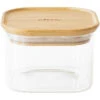 Boîte De Conservation Carrée - PEBBLY - En Verre Et Bambou - 500ml
