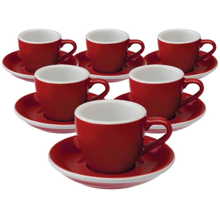 Tasses - LOVERAMICS - Espresso Et Sous-tasses Egg Rouge 8 Cl X6 1 Tasses - LOVERAMICS - Espresso Et Sous-tasses Egg Rouge 8 Cl X6