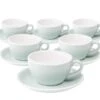 6 Tasses Cappuccino Et Sous-tasses Egg 20 Cl River Blue - Loveramics