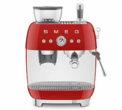 Machine Expresso SMEG EGF03RDEU Rouge Années 50 Avec Moulin Intégré