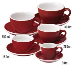 Tasses - LOVERAMICS - Espresso Et Sous-tasses Egg Rouge 8 Cl X6 9 Tasses - LOVERAMICS - Espresso Et Sous-tasses Egg Rouge 8 Cl X6 -DeLonghi Magasin taille egg 13