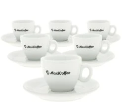 6 Tasses Expresso Et Sous-tasses Porcelaine MaxiCoffee - 8 Cl